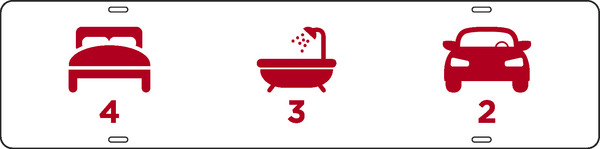 Bed, Bath and Garage Sign Rider, 6h x 24w, .090