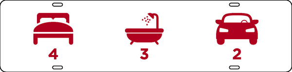 Bed, Bath and Garage Sign Rider, 6h x 24w