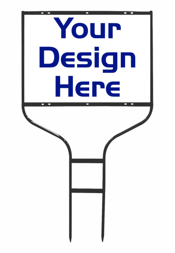 real estate round rod frame and reflective sign panel unit, 24 GA steel 18h x 24w