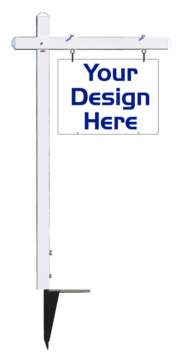 real estate Aluminum Sign Post and reflective sign panel unit, 24 ga steel 18h x 24w