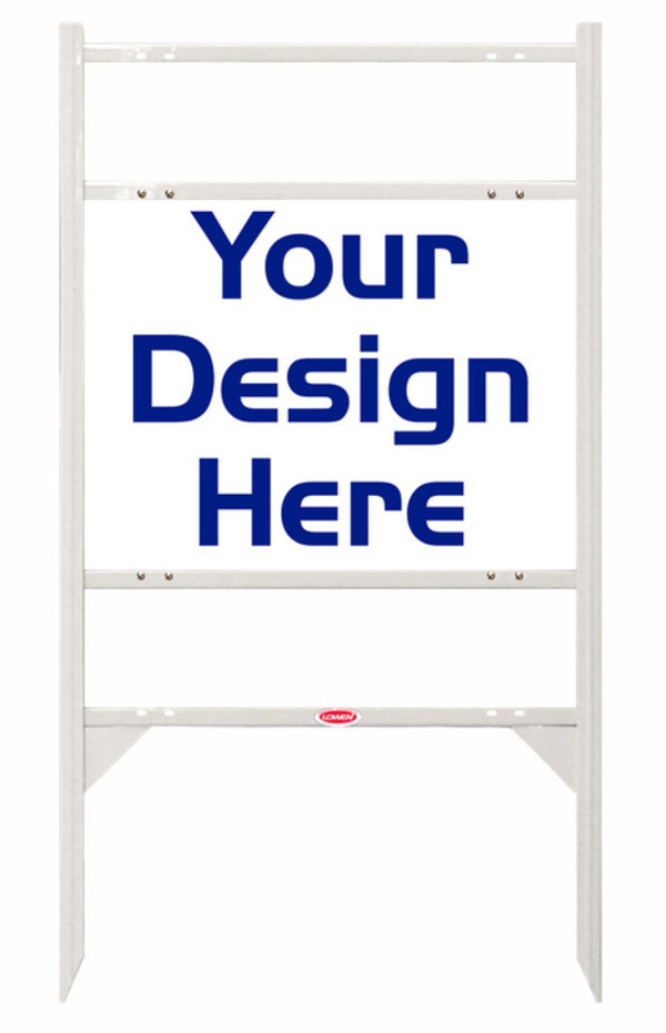Angle Iron Frame w 2 Rider Inserts and Reflective Sign Panel Unit, 18h x 24w, 3MM Aluminum Composite