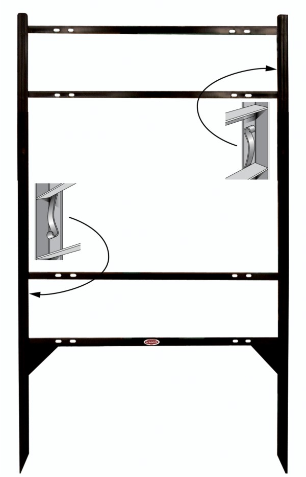 Real Estate Angle Iron Sign Frame with Two Rider Inserts,  20h x 28w - Black