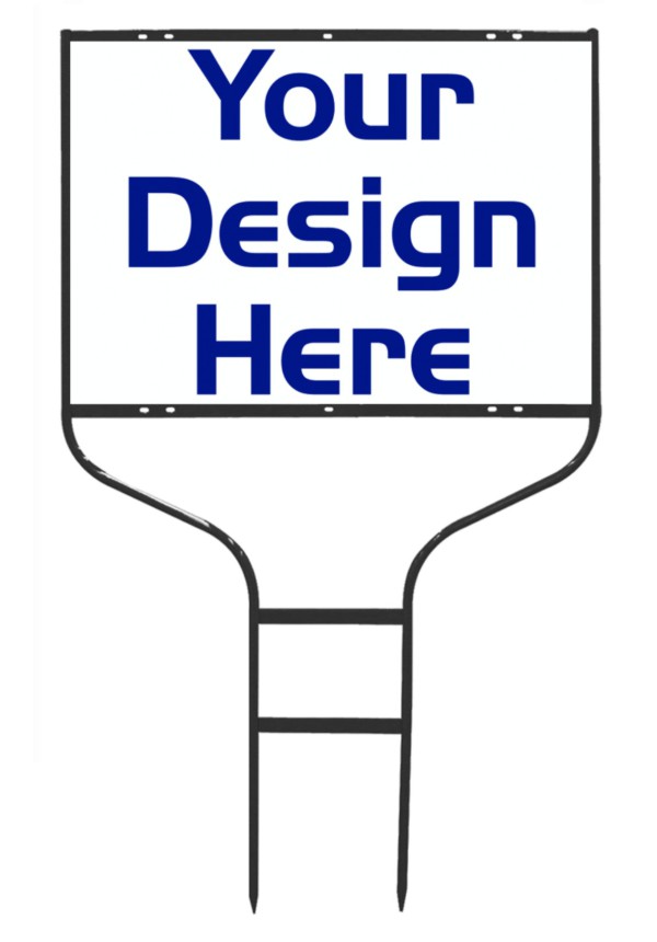 real estate Round Rod Sign Frame and reflective sign panel unit, 24 GA steel 20h x 28w