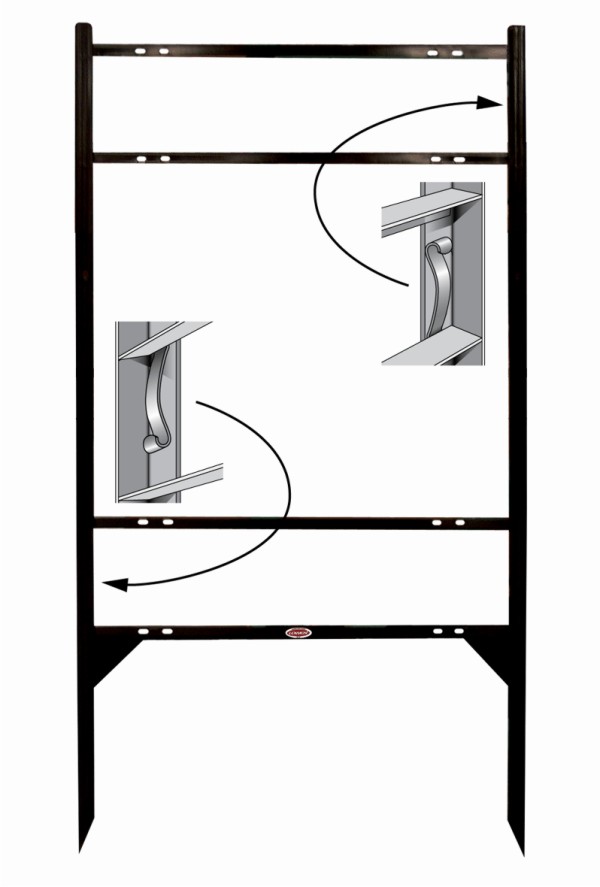 Angle Iron Sign Frame with Two Rider Inserts, 22h x 24w, Black