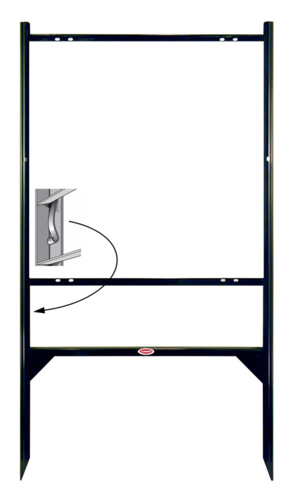 Angle Iron Frame with One Rider Insert, 24h x 24w, Black