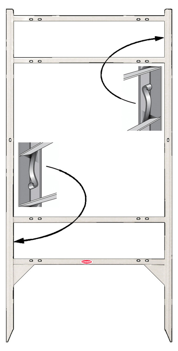 White Angle Iron Frame with Two Rider Inserts 24x24