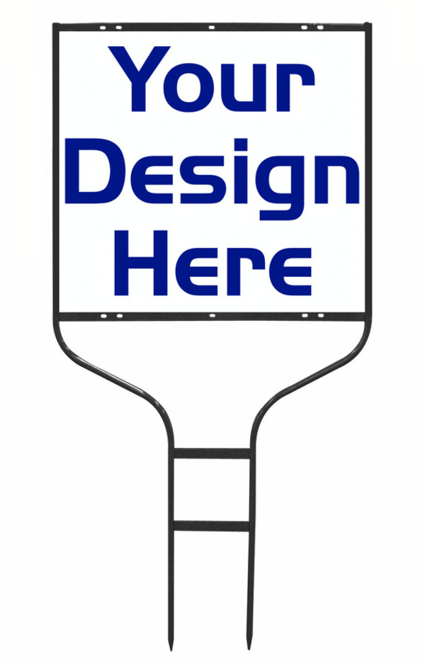 Reflective Round Rod Frame and Sign Panel Unit, 24h x 24w, Steel