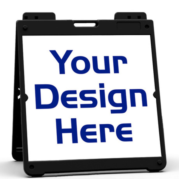 Heavy Duty Plastic A-Frame and Sign Panel Unit, 24h x 24w, Aluminum Composite