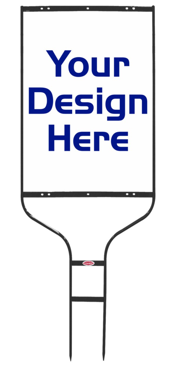 real estate Round Rod Sign Frame and reflective sign panel unit, 24 GA steel 28h x 20w