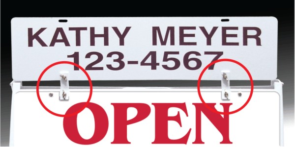 Real Estate Sign Hardware Five Pair White for A-Frame Sign Unit Rider Attachment