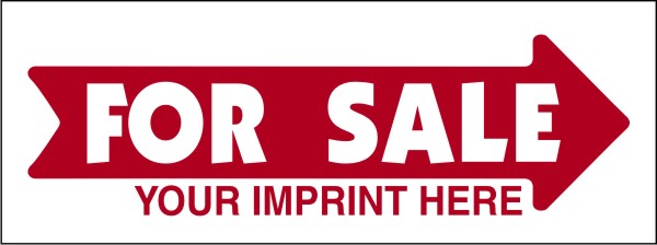 Real Estate For Sale Sign Panel, 4mm Corrugated Plastic 9h x 24w