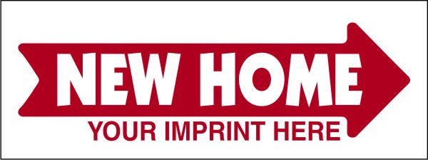 Real Estate New Home Sign Panel, 4mm Corrugated Plastic 9h x 24w