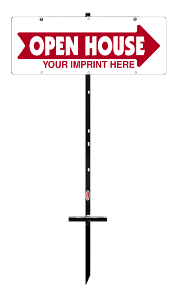real estate open house T-stake and panel unit, 24ga steel 9h x 24w