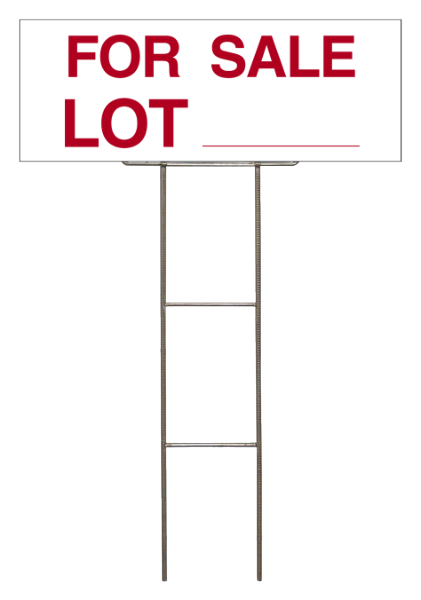 real estate for sale lot wire h frame stake and panel unit, 4mm corrugated plastic 9h x 24w