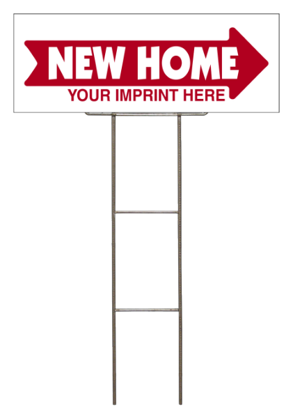 real estate new home wire h frame stake and panel unit, 4mm corrugated plastic 9h x 24w