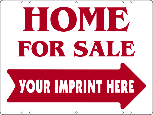 Real Estate Home For Sale Sign Panel, 24ga Steel 18h x 24w