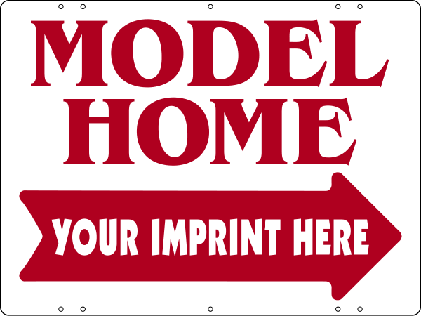 Real Estate Model Home Sign Panel, 24ga Steel 18h x 24w