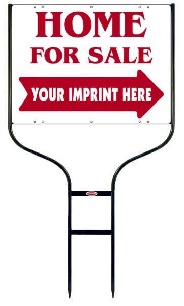 real estate  home for sale round rod frame and sign panel unit, 24ga steel 18h x 24w