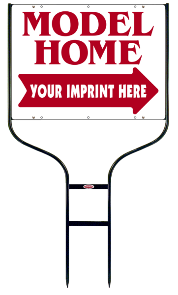 real estate model home round rod frame and sign panel unit, 24ga  steel 18h x 24w