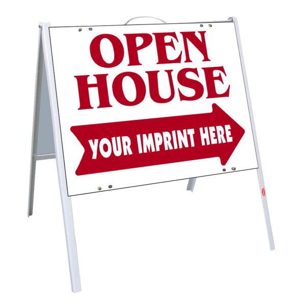 real estate open house A-frame and sign panel unit, .050 polyethylene 18h x 24w